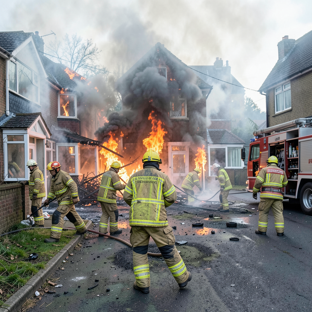 Fire crews respond to blaze at Pinner semi-detached bungalows